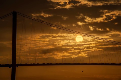 View at sunset from Cengelkoy to Istanbul