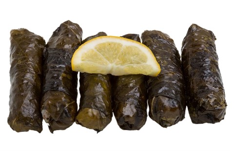 Stuffed grape leaves with olive oil
