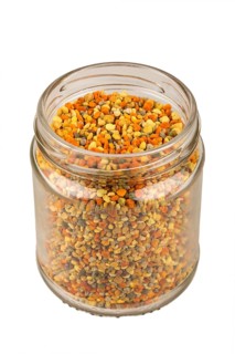 A jar of fresh bee pollen