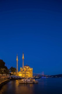 Ortakoy Mosque by night in Istanbul