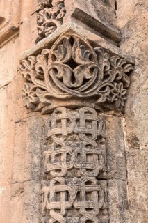 Macro view of the minaret of the Great Mosque in Mardin