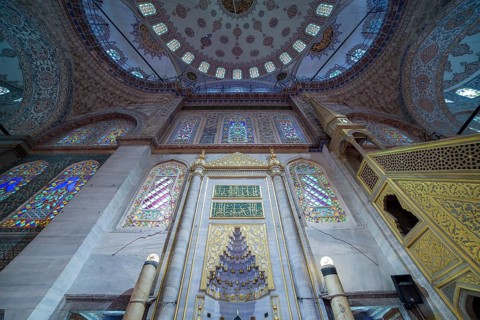 Interior view of the blue mosque