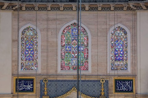 Interior view of the Suleymaniye Mosque