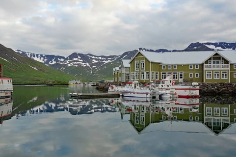 Building reflected in the water