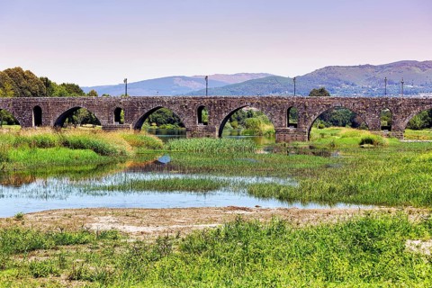 Roman bridge over the river Lima