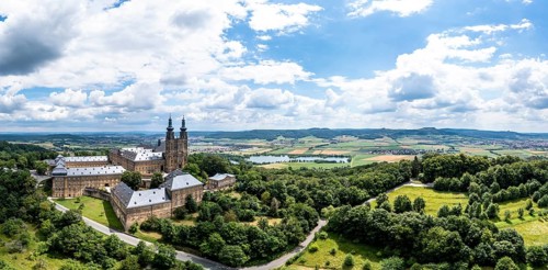 Aerial view of Banz Monastery