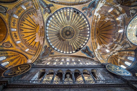 Ceiling and dome of the Haghia Sophia