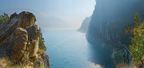 View from the old coastal road and hiking trail Via Ponale
