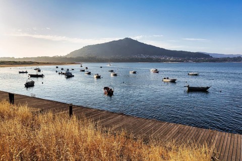 Wooden jetty and boats