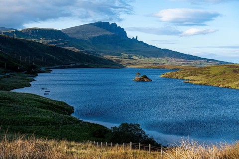 Loch Leathan with the old man of Storr in the background