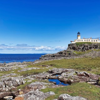Lighthouse on rocky coast