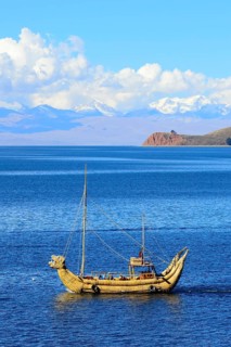 Typical reed boat from Totora