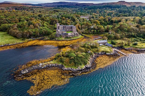 Aerial of Dunvegan castle