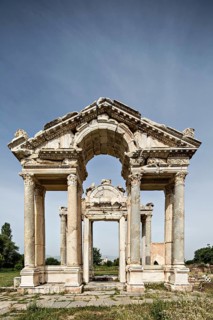 The tetrapylon is the main entrance to the temple of Aphrodite in Aphrodisias
