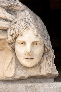 Head relief on the portico of Tiberius in Aphrodisias