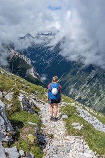 Hiker on a hiking trail
