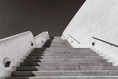 Exterior staircase at the Auditorio de Tenerife concert hall