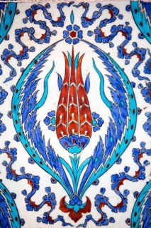 Macro view of the tiles in the Rustem Pasa Mosque