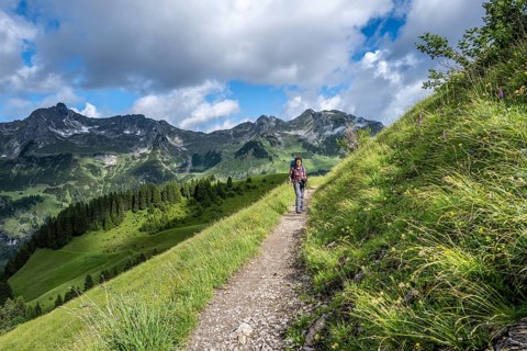Hiker on a hiking trail