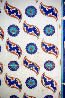 Macro view of the tiles in the Rustem Pasa Mosque