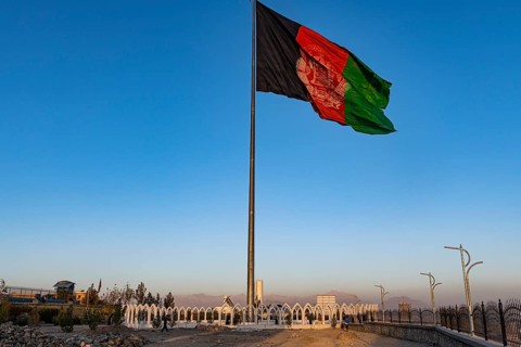 Giant flag over Kabul