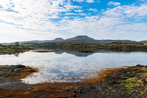 Water reflections on lake Dunvegan