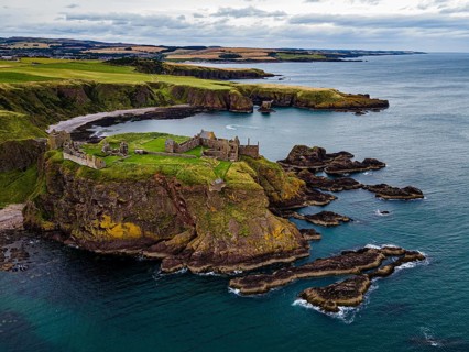 Aerial of Dunnottar Castle