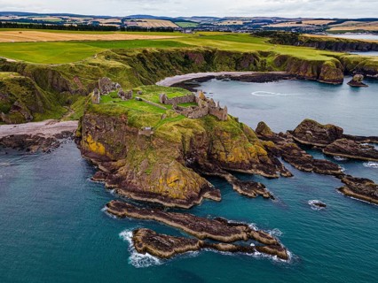 Aerial of Dunnottar Castle