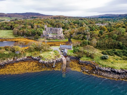 Aerial of Dunvegan castle