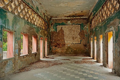 Hall of a derelict arcaded building