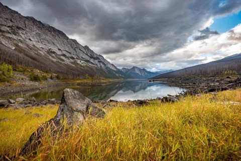Mountains reflected in a lake