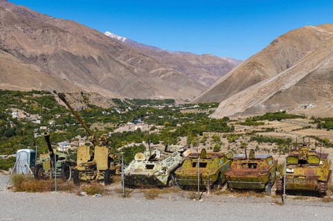 Russian tank graveyard in the Ahmad Shah Massoud memorial