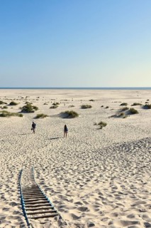 Sand dune and wide beach near Wittduen