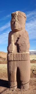 Fraile monolith or monk monolith of the pre-Inca period in the ruins of Tiwanaku