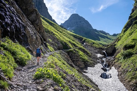 Hiker on a hiking trail