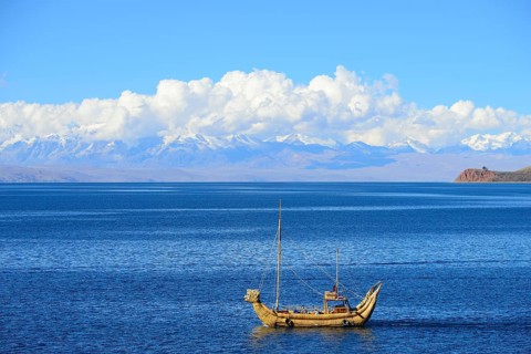 Typical reed boat from Totora