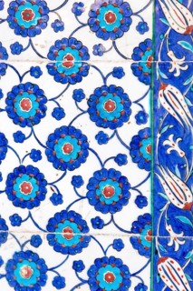 Macro view of the tiles in the Rustem Pasa Mosque