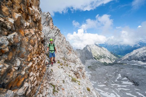 Hiker on the Hermann von Barth trail