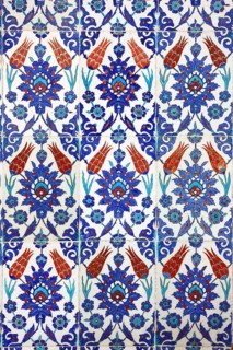 Macro view of the tiles in the Rustem Pasa Mosque