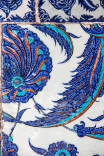 Macro view of the tiles in the Rustem Pasa Mosque