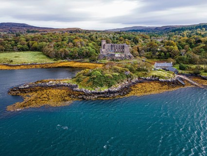 Aerial of Dunvegan castle