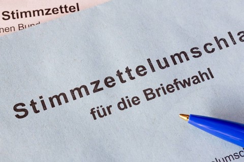 Ballot paper envelope for postal voting with biros