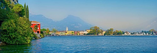 Town view of Riva del Garda and Lake Garda in the morning