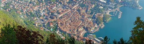 Town view of Riva del Garda and Lake Garda in the morning