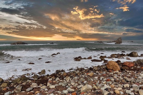 Atlantic coast with lava rock