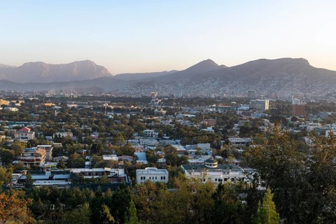 Overlook over Kabul at sunset