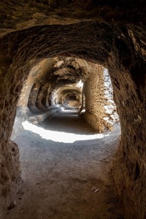Cave system in the Takht-e Rostam stupa monastery complex