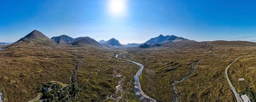 Aerial of the Black Cuillin ridge