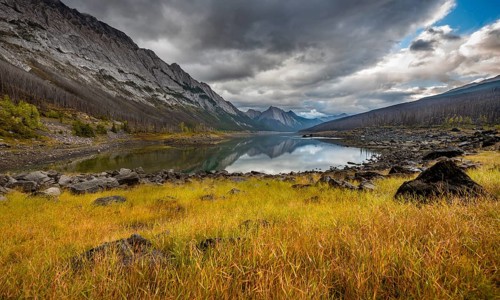 Mountains reflected in a lake