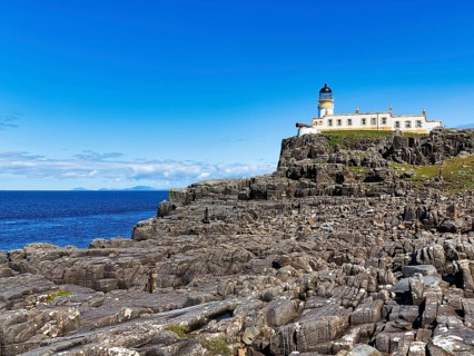 Lighthouse on rocky coast